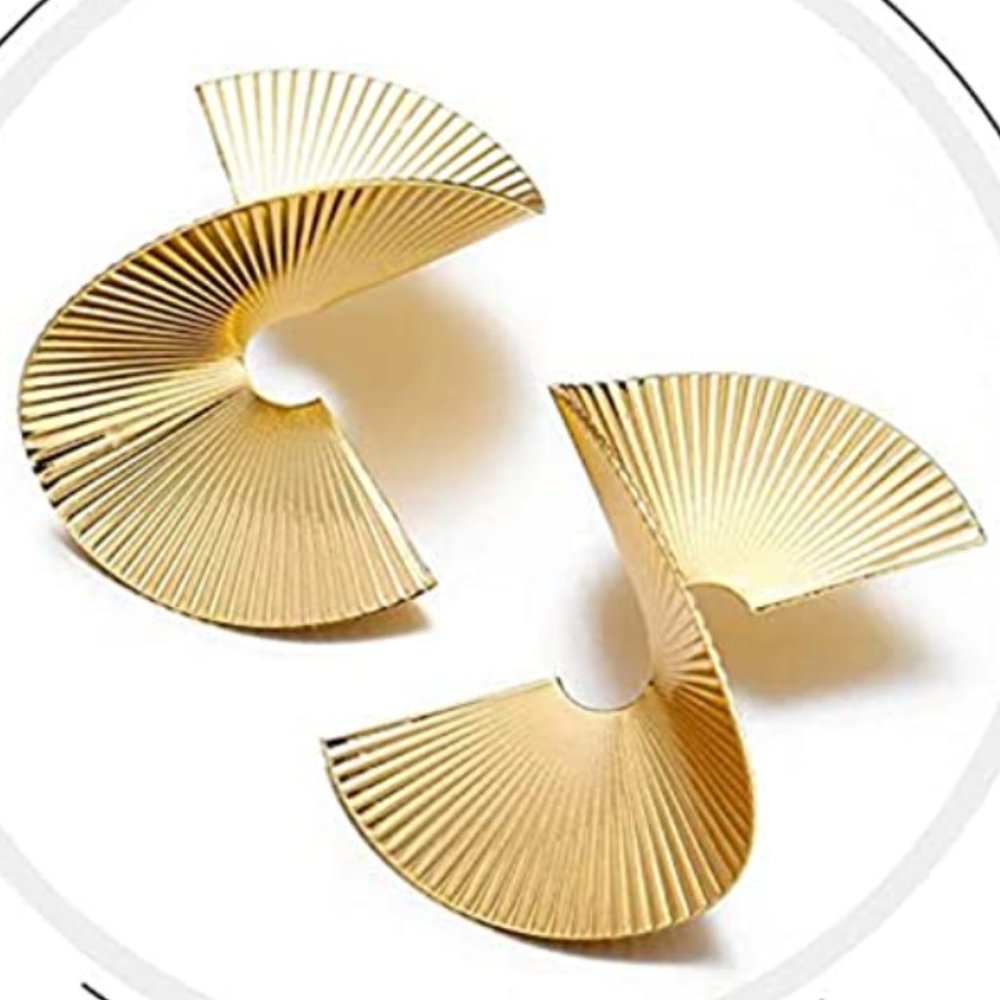 Twisted Wing Gold Earrings
